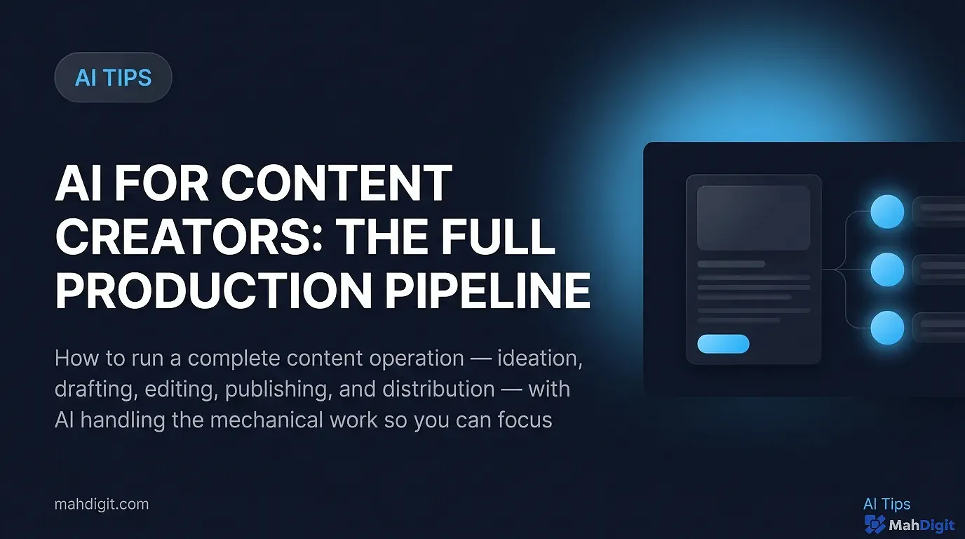 AI for content creators full production pipeline from idea to published post