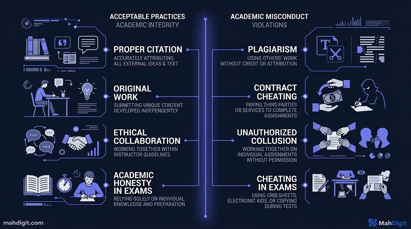 Diagram showing The Academic Integrity Line