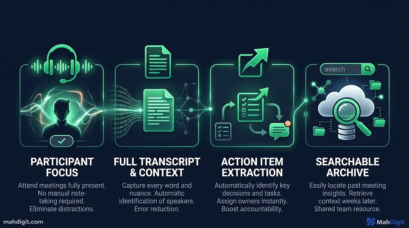 Diagram showing Why AI Meeting Notes Are Worth Setting Up