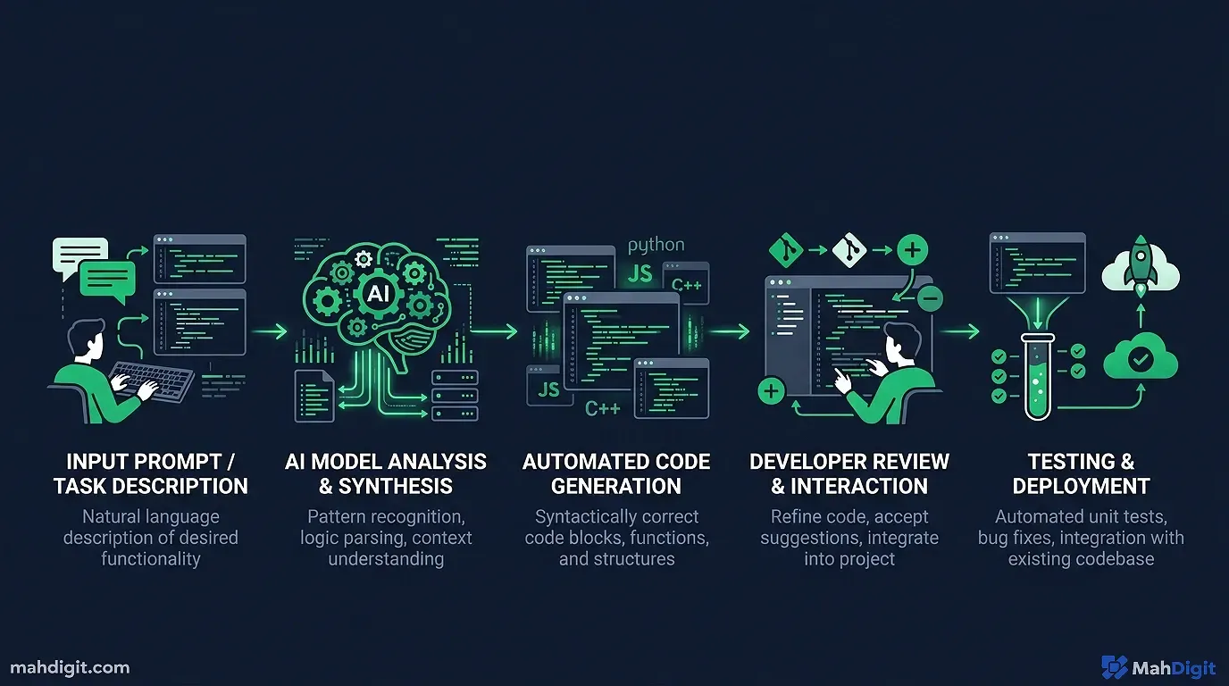 Diagram showing AI for Writing Code