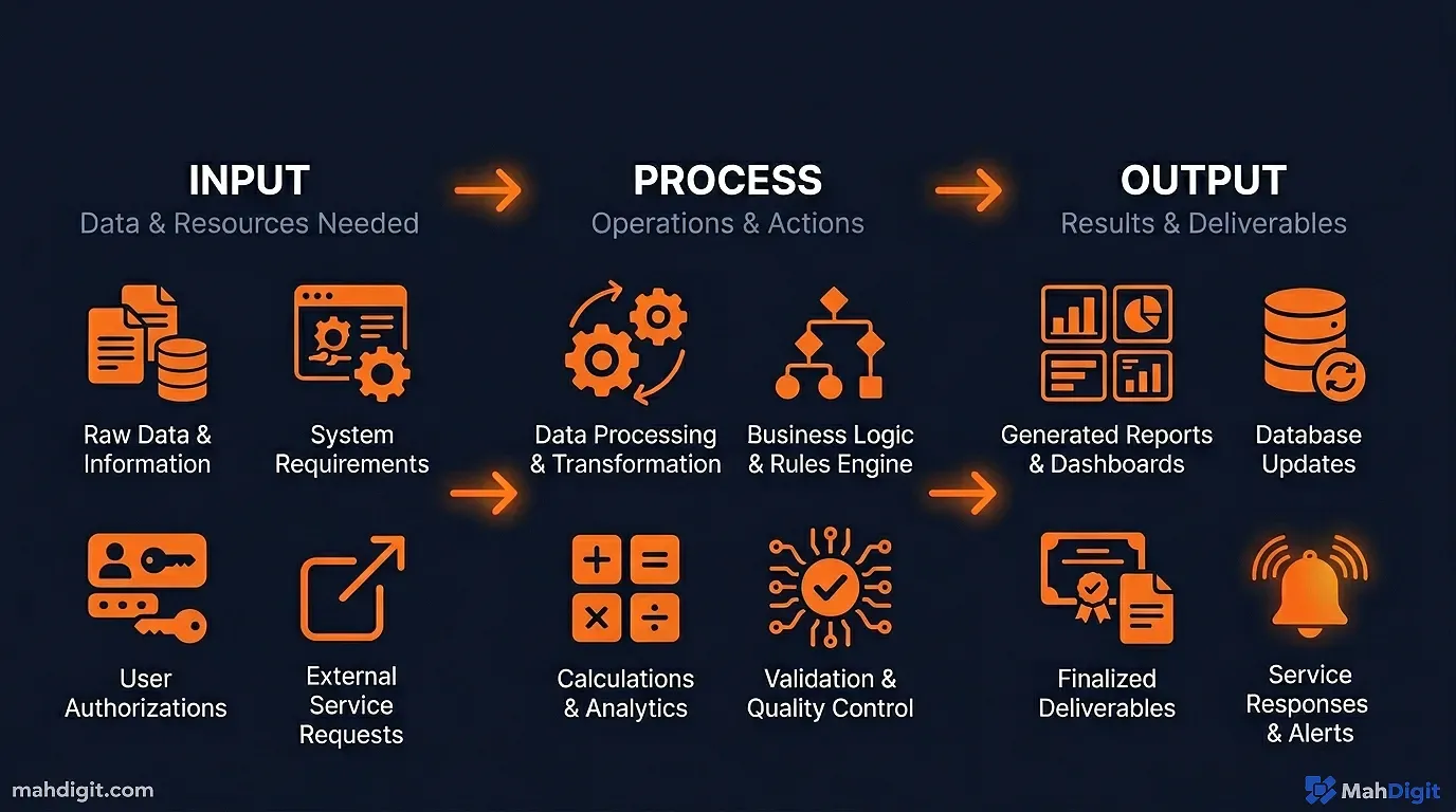 Diagram showing Step 2: Map the Workflow Input Process Output