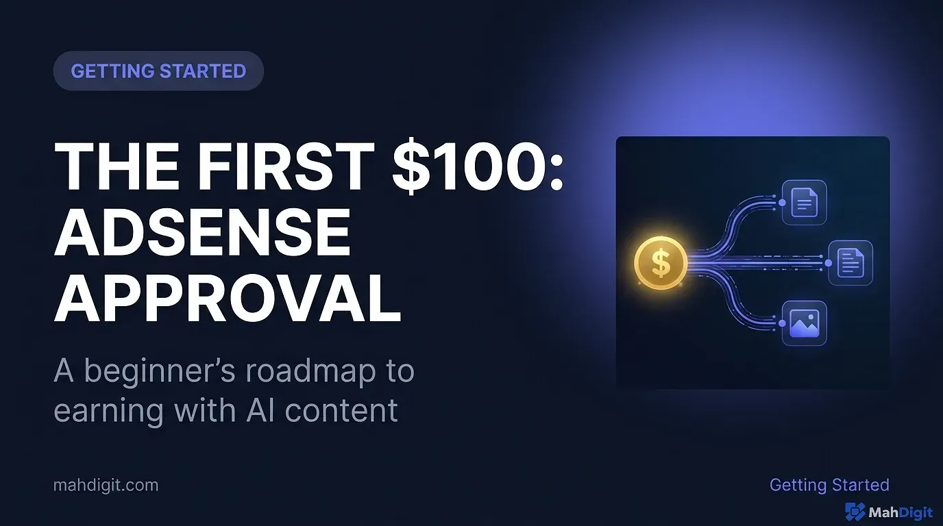 A beginner's roadmap to earning the first 100 dollars with Google AdSense using AI