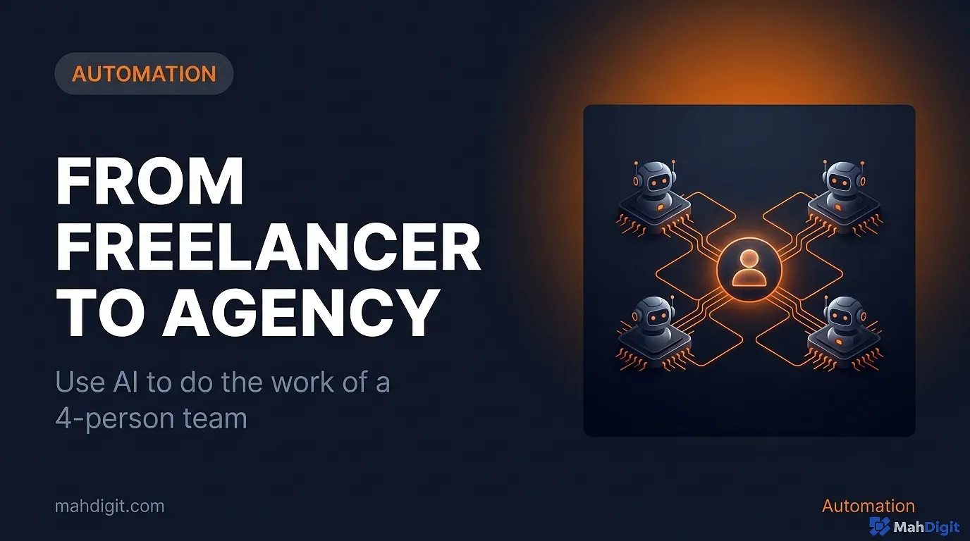 A solo freelancer transforming into a multi-agent agency structure