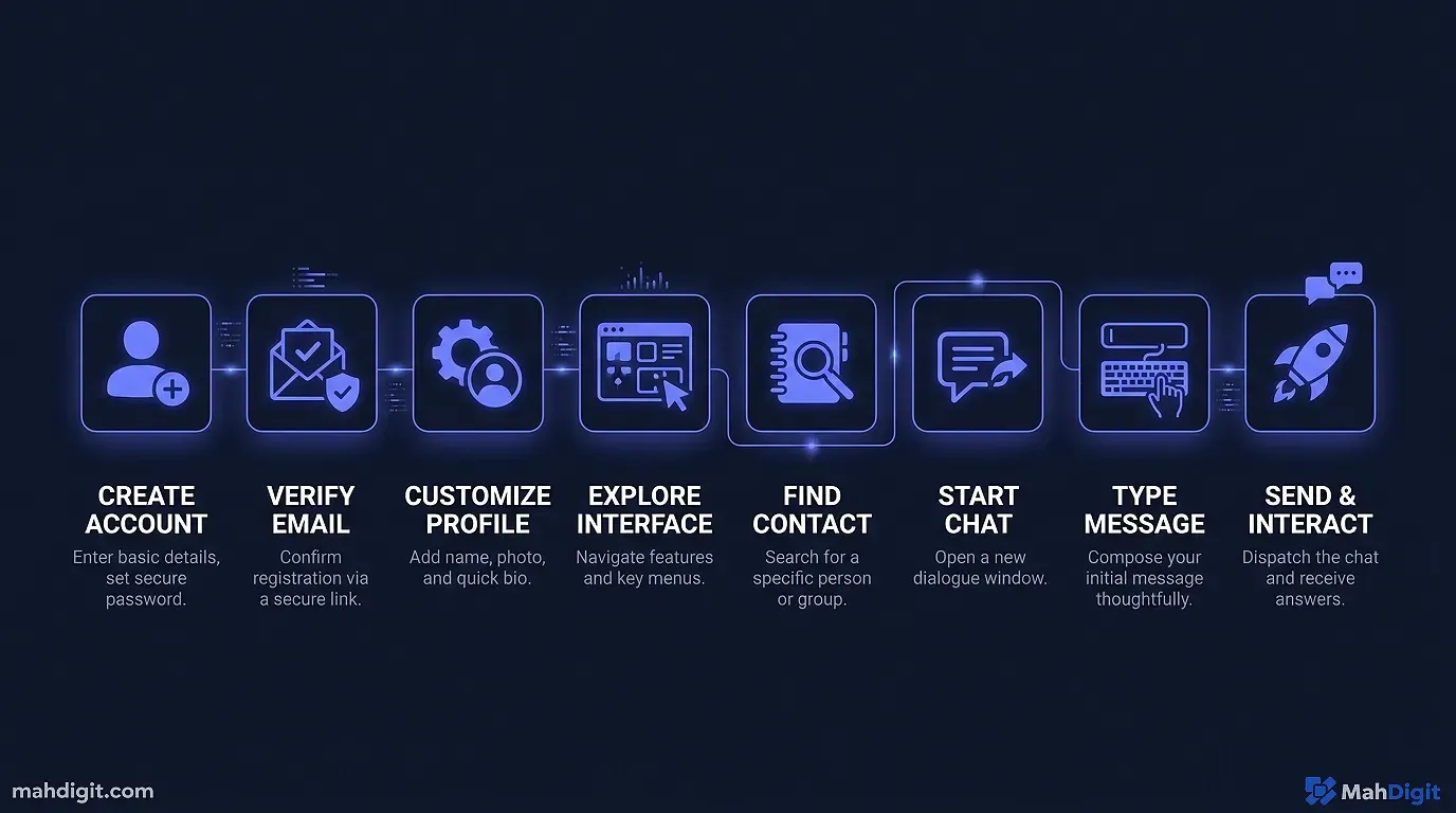 Diagram showing Day 1: Account Setup and Your First Conversation