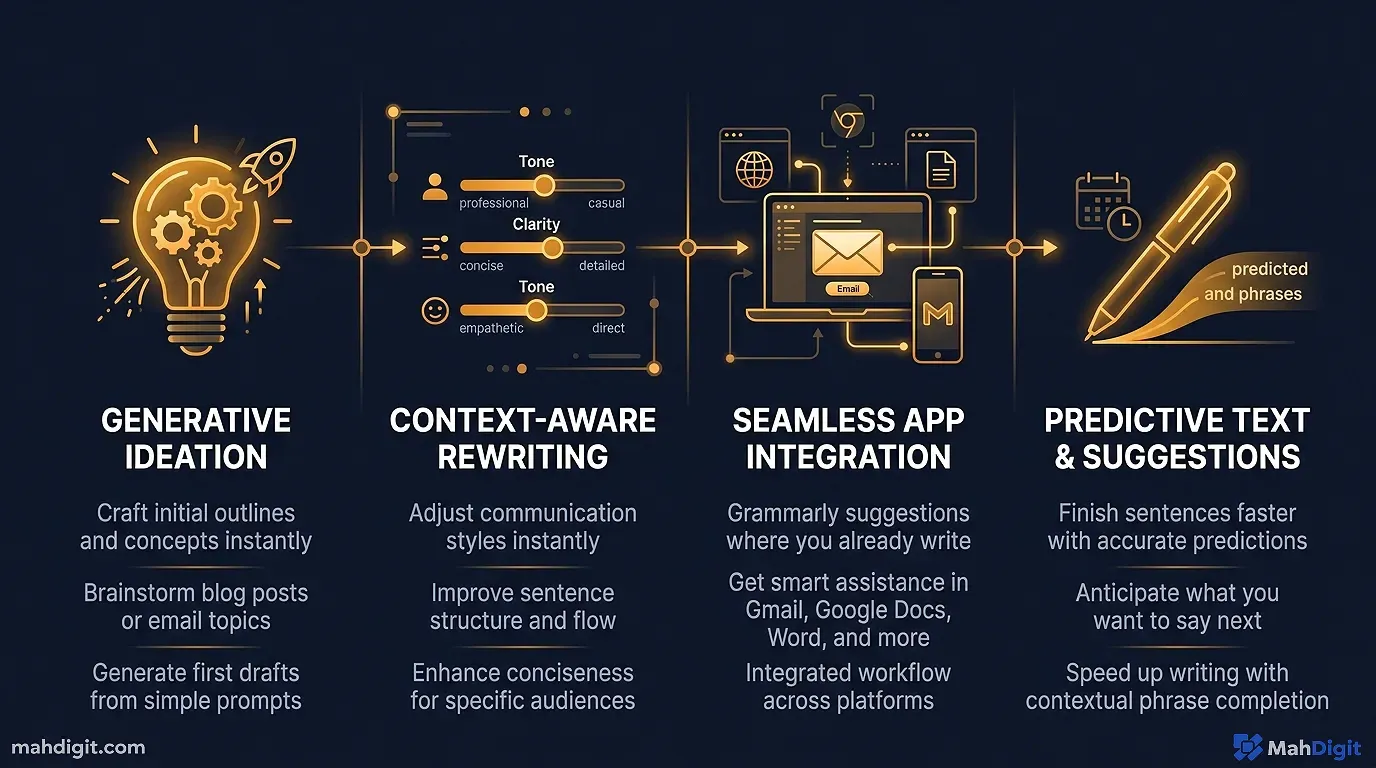 Diagram showing What's Actually New in Grammarly AI