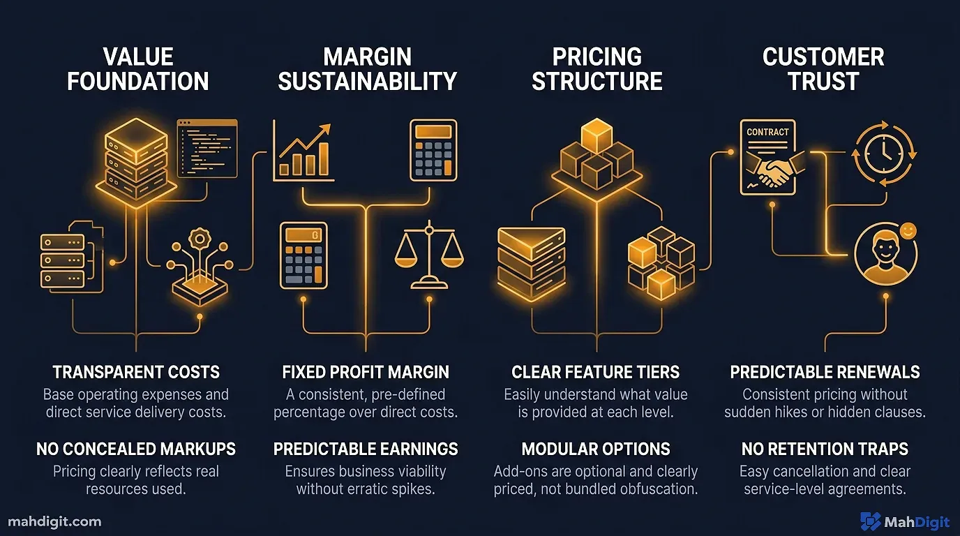 Diagram showing Pricing The Honest Take