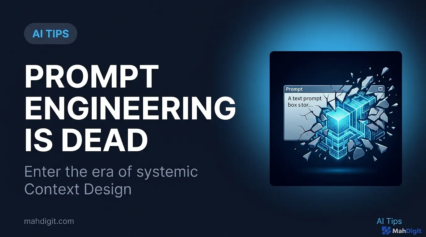 A visualization of modular context engineering replacing a single text prompt box