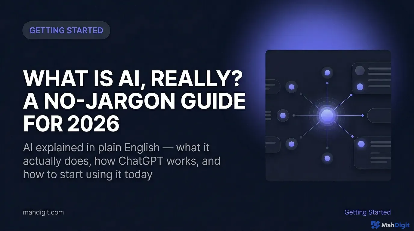 AI explained simply no-jargon visual guide for beginners in 2026
