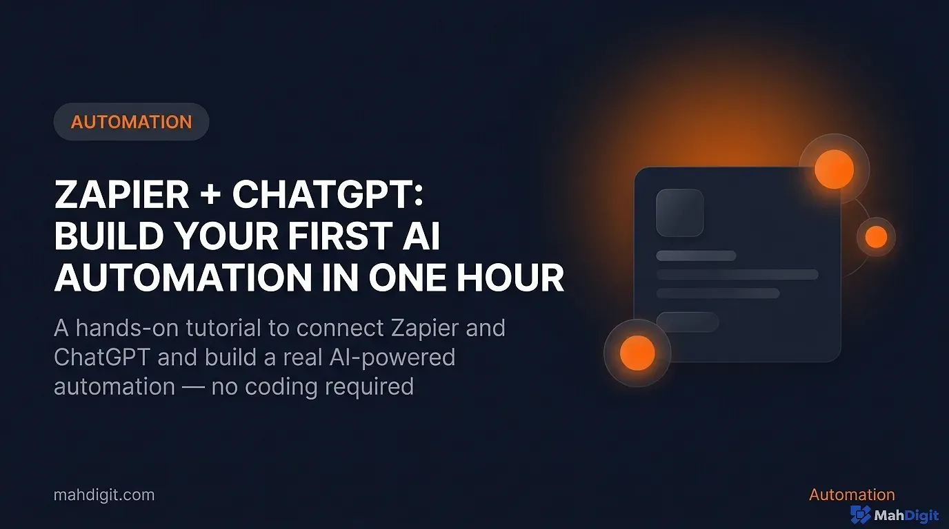 Zapier + ChatGPT automation tutorial connecting AI to your apps for hands-free workflows